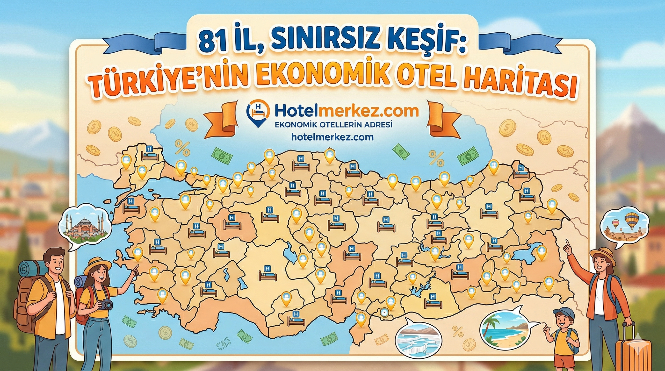 81 İl, Sınırsız Keşif Hotelmerkez.com ile Türkiye'nin Ekonomik Otel Haritası